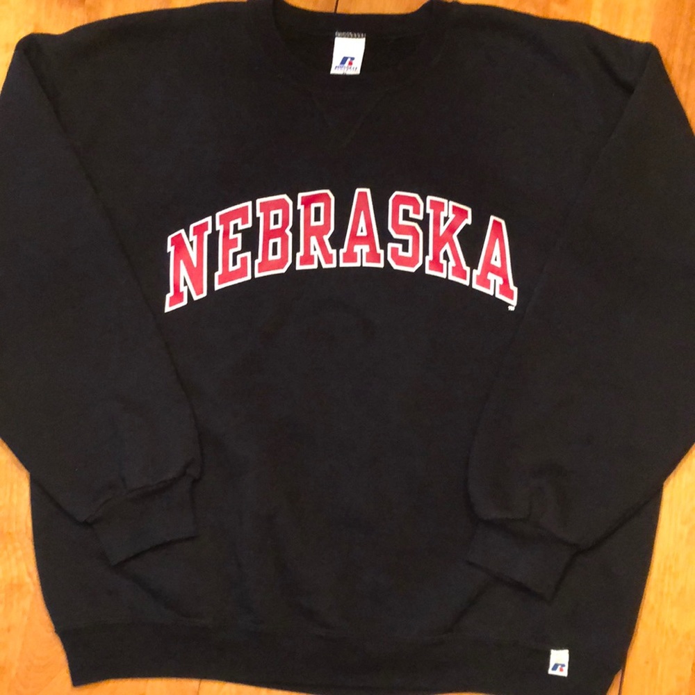 Nebraska University, Russell XL black men’s sweatshirt.